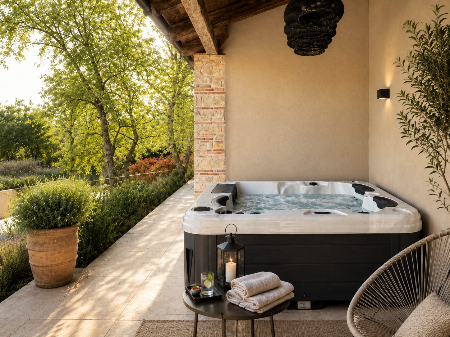 Outdoor-Whirlpool der Villa VinoSelo